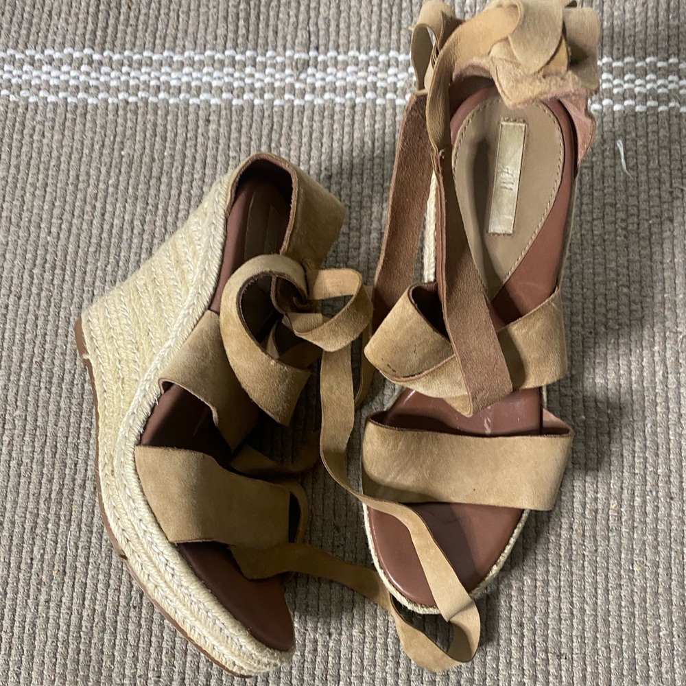 H&M faux Suede Wedge Espadrilles | Size 9